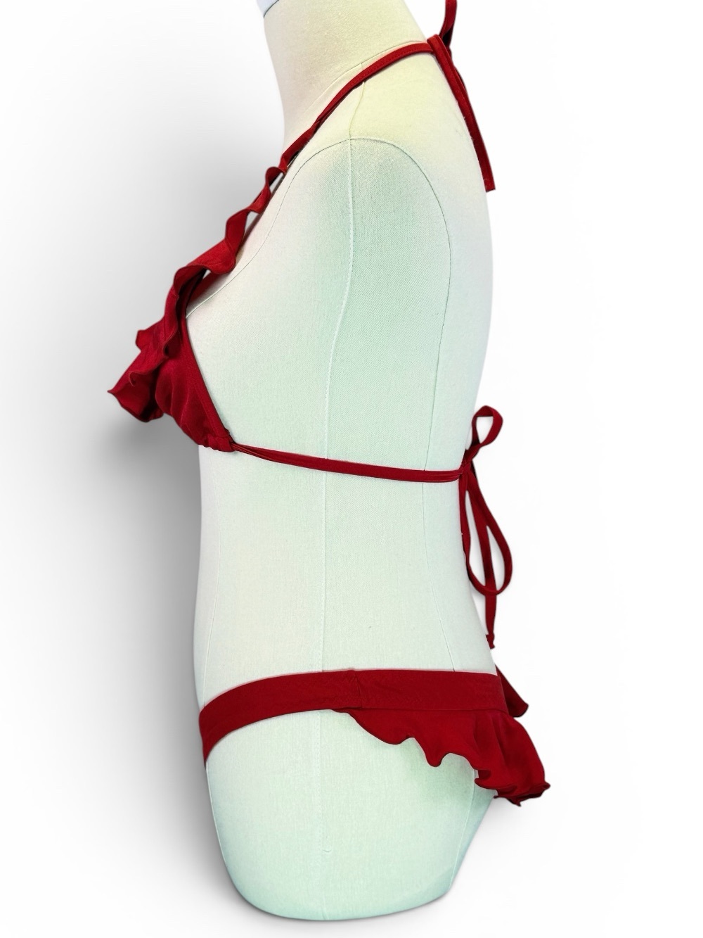 Body Language Women’s Two Piece Red Ruffle Lingerie‎ Size 0/S - Picture 2 of 8